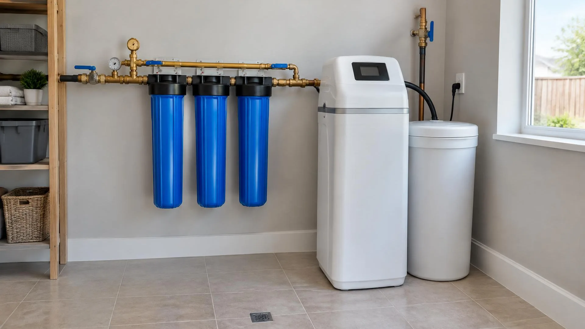 Under-sink reverse osmosis filters and dedicated drinking-water faucet