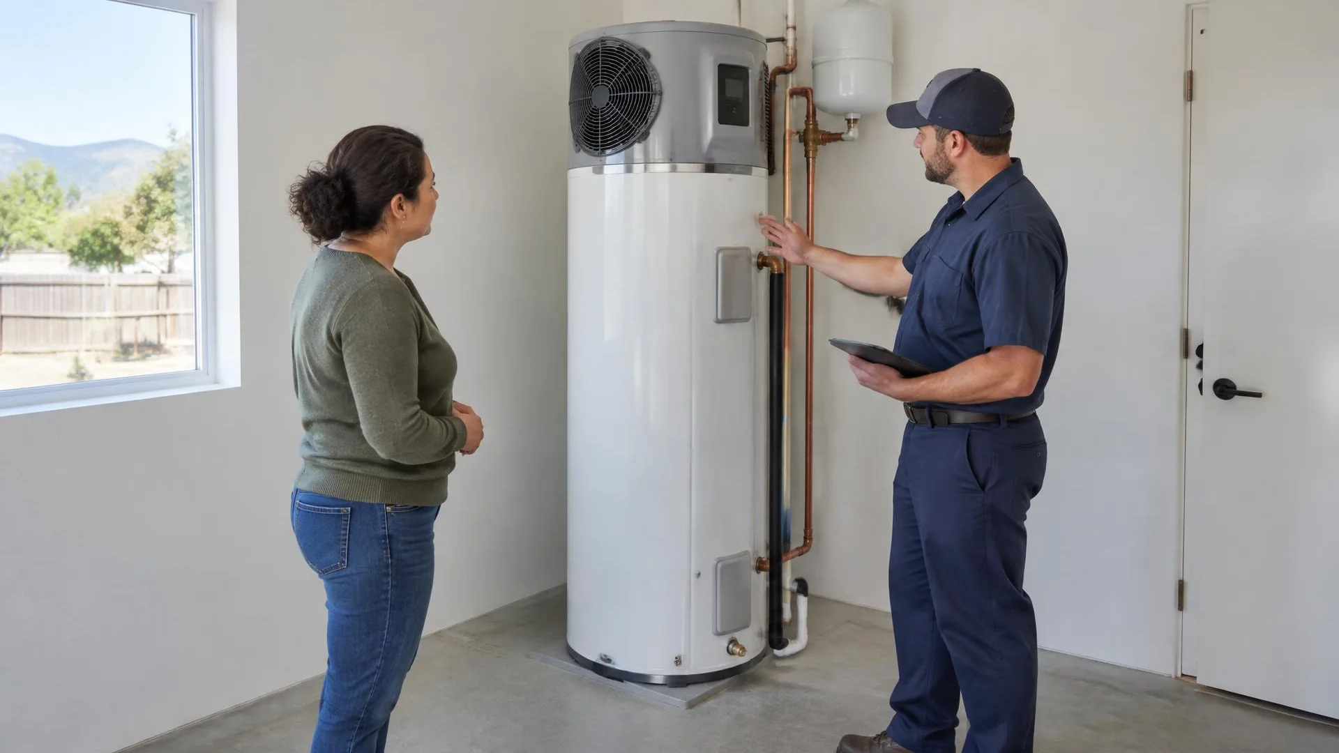 Hot-water demand discussion for a Merced heat pump water heater