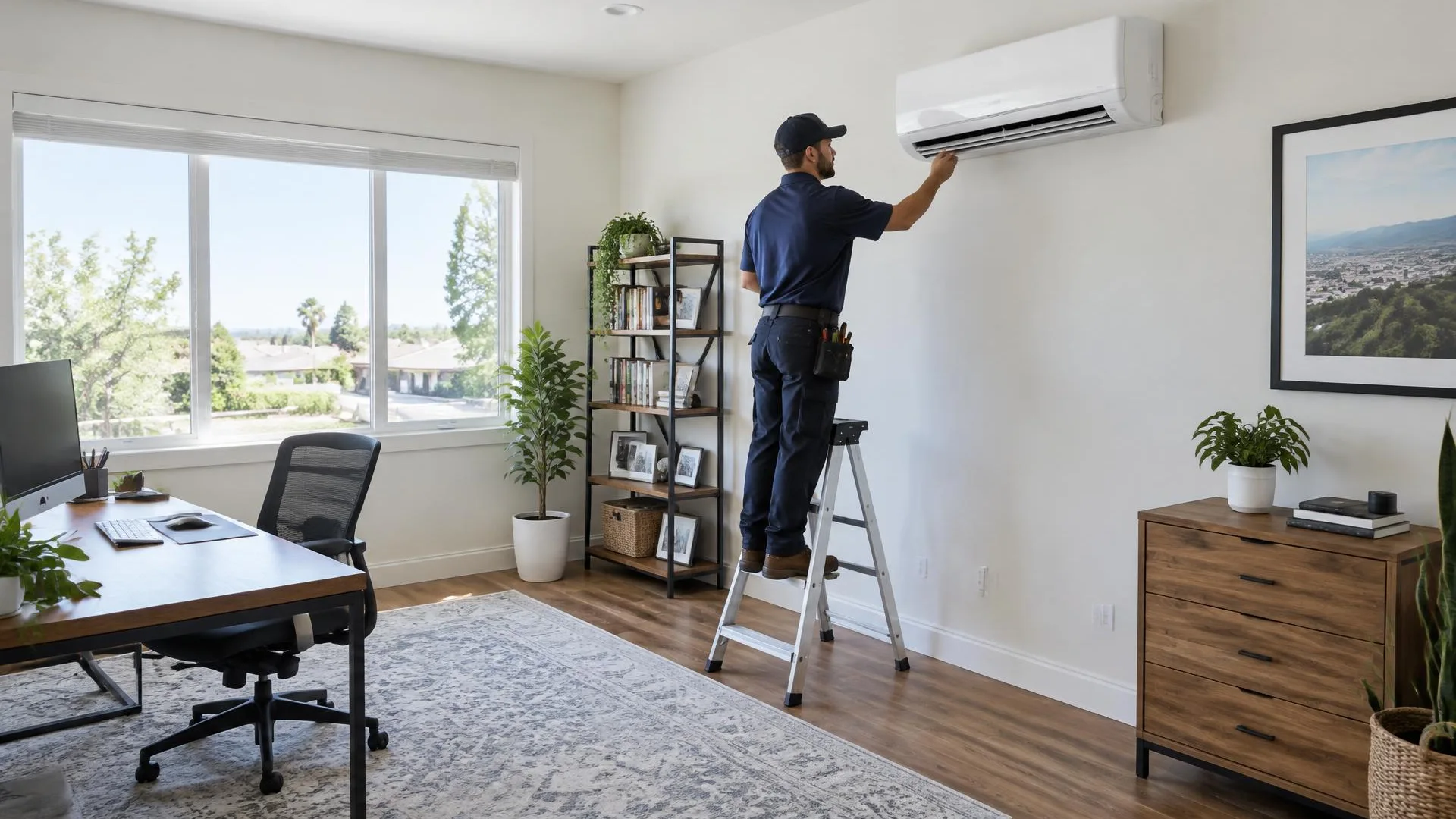 Ductless indoor cooling unit illustrating room-based comfort