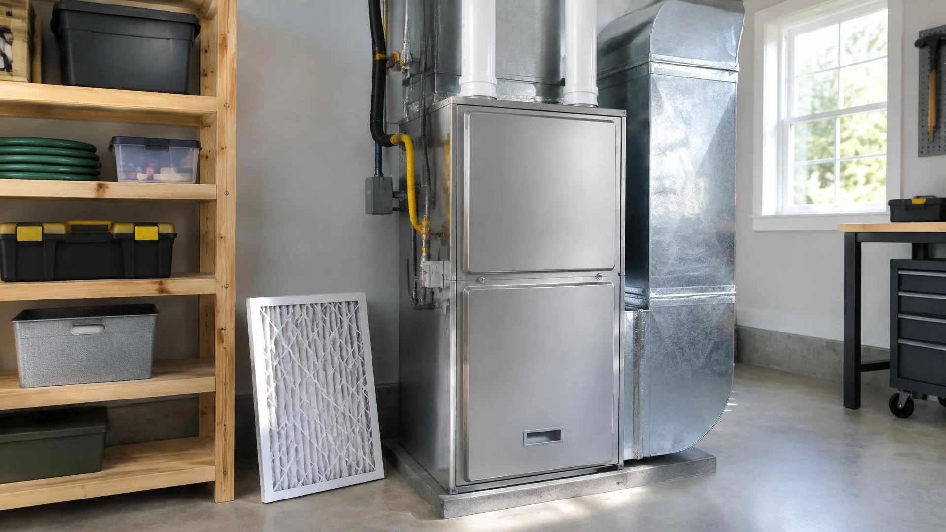 Technician preparing a home heating system for the season in Madera