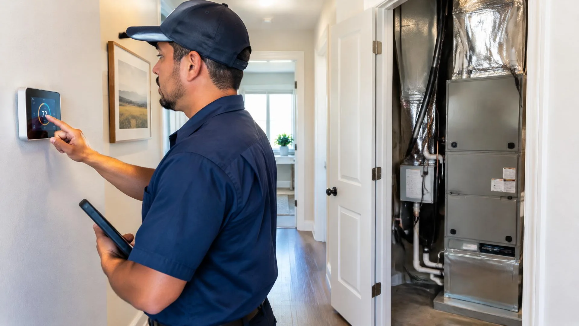 Smart thermostat configured for compatible multistage heating and cooling equipment