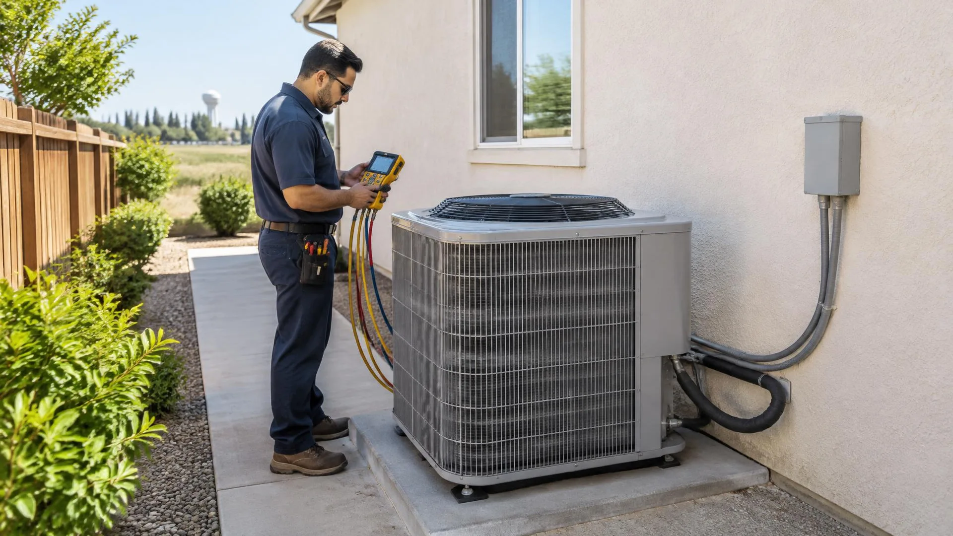 Outdoor air-conditioning unit evaluated for unusual operating noise