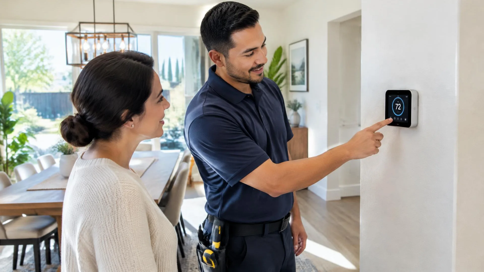 Two smart thermostat zone controls with clearly identified served areas