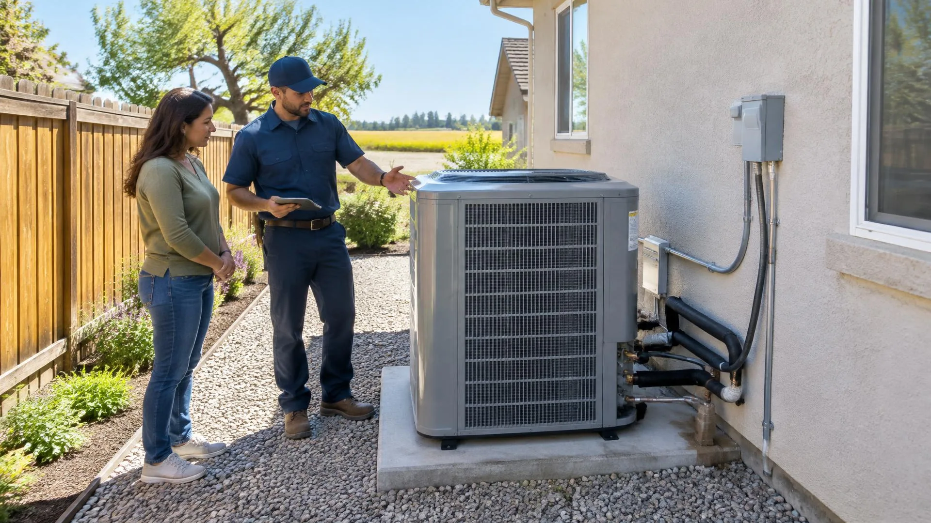 Outdoor heat-pump unit used for residential cooling