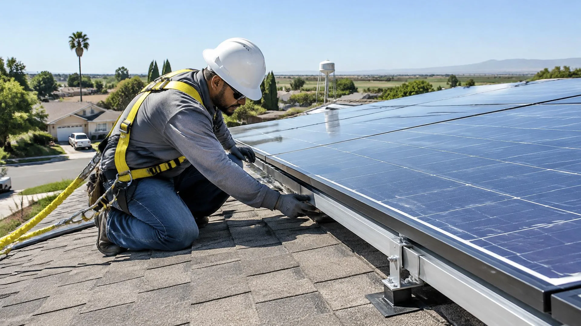 Roof work plans reviewed before scheduling an Atwater rooftop solar installation