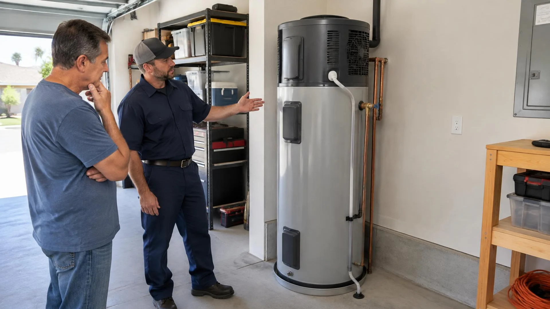Maintenance-access planning for a Patterson heat pump water heater