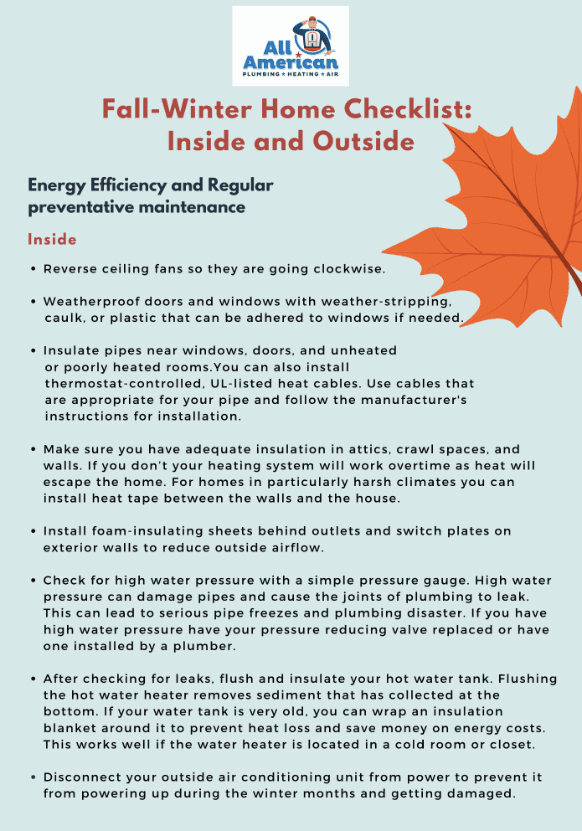 Fall-Winter Home Checklist: Inside and Outside
